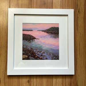 Art Nook Kathleen Miller Rockport Massachusetts Beach Sunset Painting Print